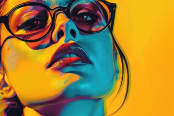 Close up of a woman wearing glasses. Suitable for various professional or academic concepts