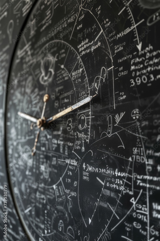 Aufkleber A clock with intricate writing and designs, perfect for adding a unique touch to any space