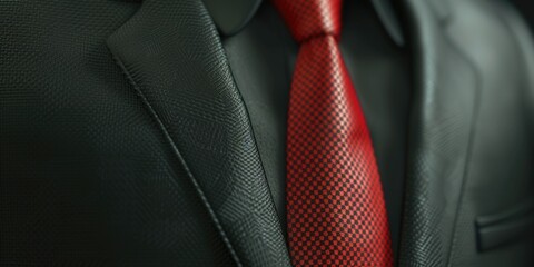 A professional man wearing a suit and a red tie. Perfect for business and formal occasions