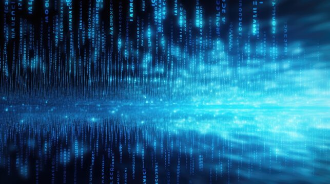 Background binary code is in sky blue color