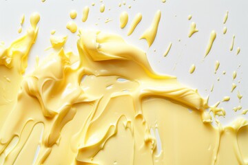 Delicious butter melting on a white surface