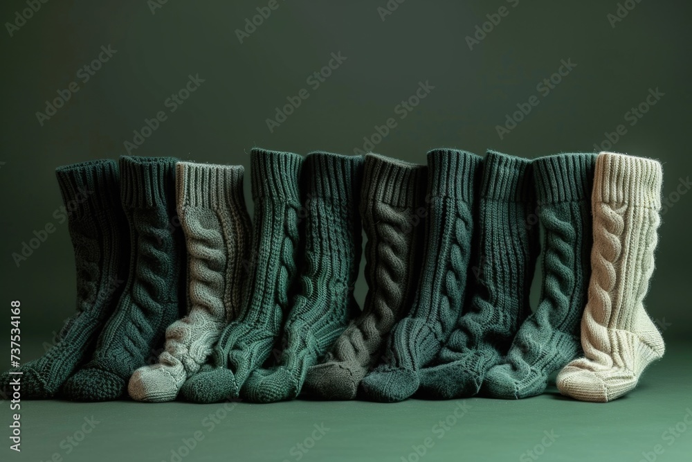Fototapete a collection of socks sitting next to each other. suitable for various concepts and themes