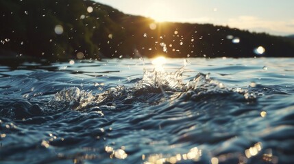 river water drops close up shot