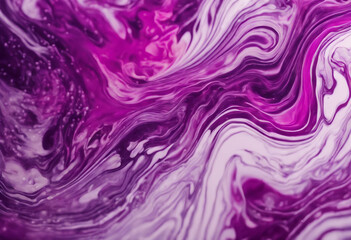 Purple and magenta waves on fusion of colors Fluid Art Abstract marble background or texture background