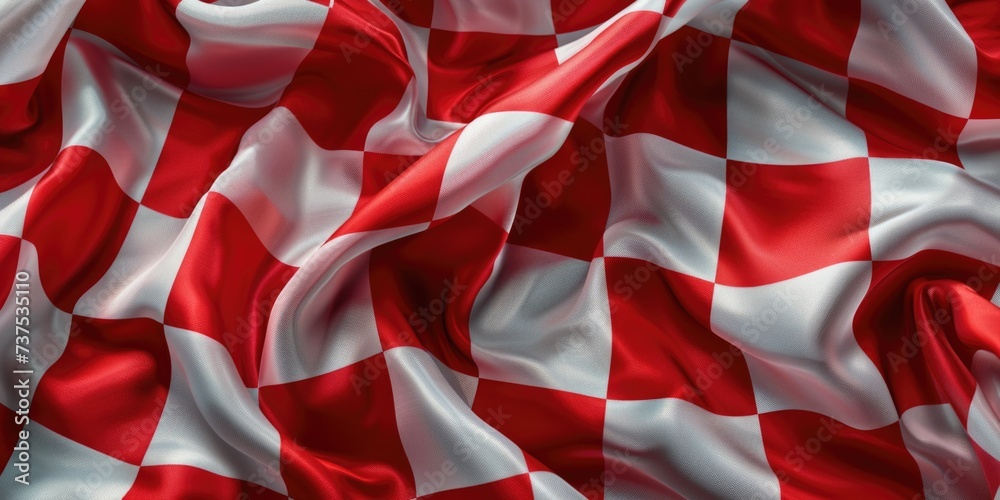Poster a picture of a red and white checkered fabric. can be used for various crafts and diy projects