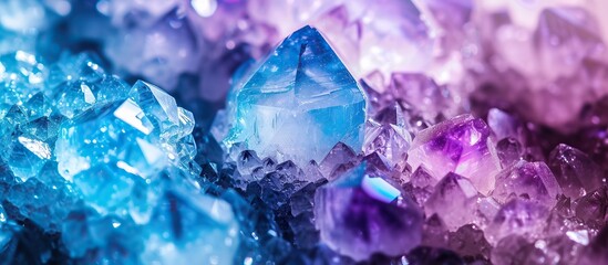 close up of shiny and luminous Blue Crystal stone