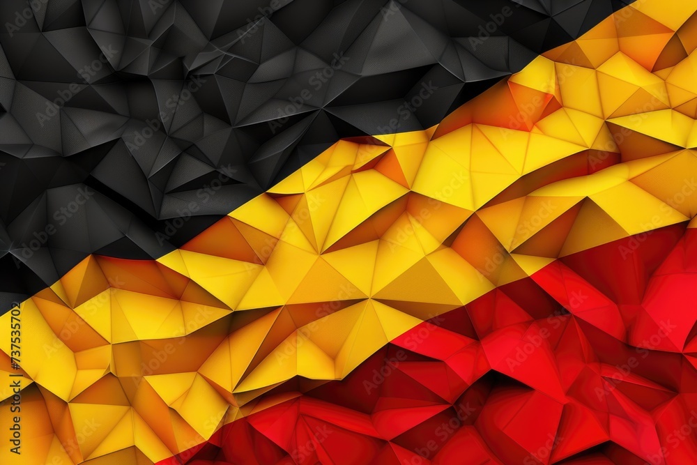 Poster abstract background featuring black, yellow, and red triangles. versatile and eye-catching, perfect 