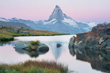 Fotobehang Stellisee, Matterhorn, Zermatt, Wallis, Schweiz © Rainer Mirau