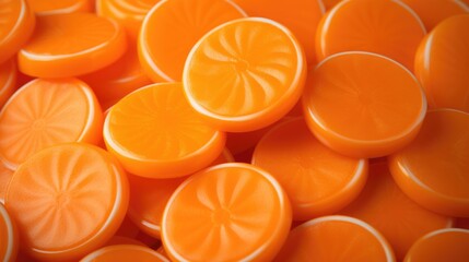 Background made of lollipops in Orange color