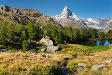 Grindjisee, Matterhorn, Zermatt, Wallis, Schweiz