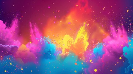 colorful smoke celebrate Holi hai with real vivid colors in high resolution and quality - obrazy, fototapety, plakaty