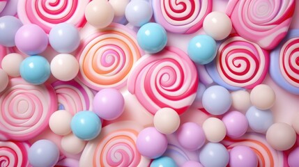 Fototapeta na wymiar Background made of lollipops in Pearl color