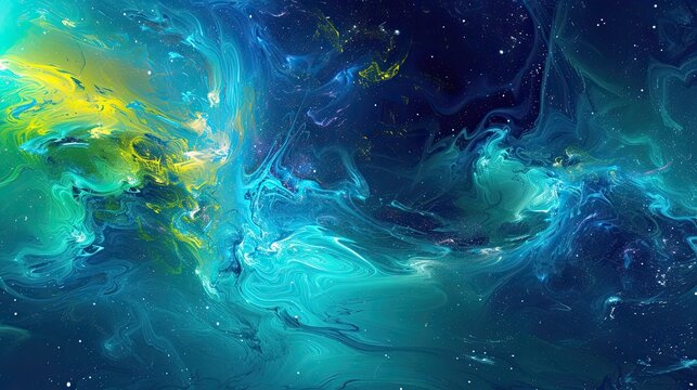 Fototapeta blue abstract  miracle space background illustration. Generative AI