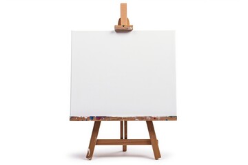 Empty canvas on a wooden easel