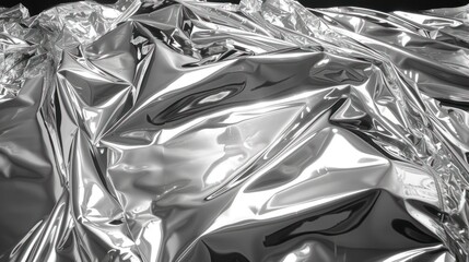 a black and white photo of a shiny silver material that looks like it could be used as a background or wallpaper.