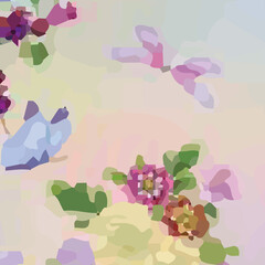 Watercolors and various flowers, chrysanthemums, roses, peonies, butterflies, dragonflies, and birds are beautiful