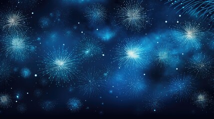 Obraz premium Background of fireworks in Sky Blue color.