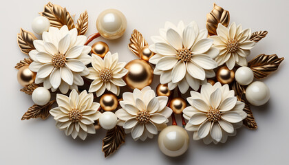 Fototapeta na wymiar Shiny gold jewelry symbolizes elegance and luxury in nature generated by AI