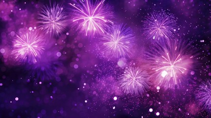 Fototapeta na wymiar Background of fireworks in Violet color.