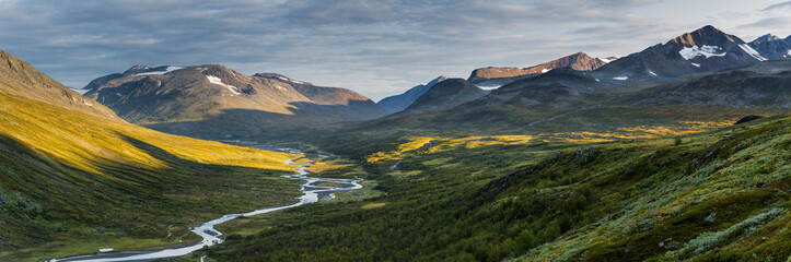 oberes Rapadalen, Rapaälven, Sarek Nationalpark, Lappland, Schweden, Europa