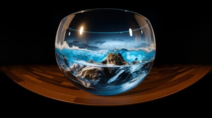 Painting on Glass on a Table