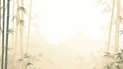 Background with bamboo forest in Cream color
