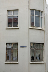 Residential building detail-facade in Reykjavik, Iceland. 