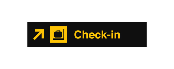Check-In Direction Airport Sign Stock Photo Sign Symbol