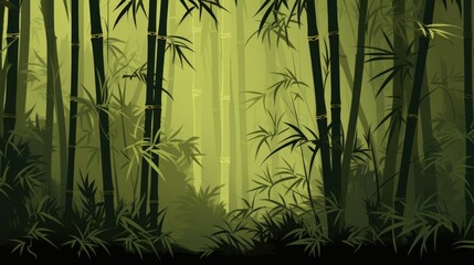 Background with bamboo forest in Olive color.