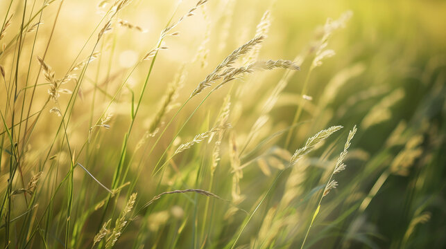 Summer Rye Grass in Stunning Detail. Generative AI