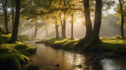 Foto op Plexiglas river in the forest © annanda