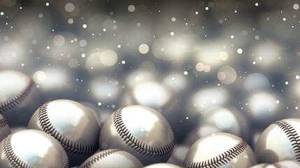 Fototapeta na wymiar Background with baseball in Silver color