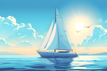 yacht at sea.excursions and walks in the sea