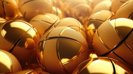 Background with basketballs in Gold color