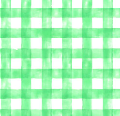 Hand-drawn Watercolor simple gingham plaid seamless repeat pattern wallpaper