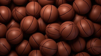 Background with basketballs in Rosewood color.