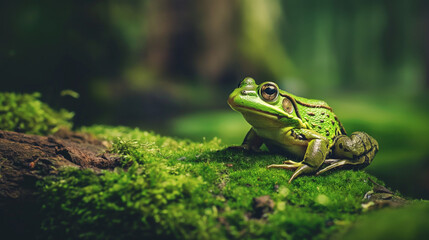 Fototapeta premium frog in the moss