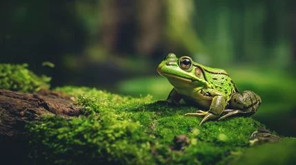 Deurstickers frog in the moss © Poprock3d