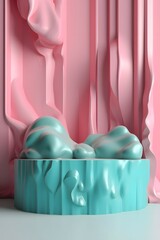abstract podium with empty space for product placement, 3D render, blender render, Slime,