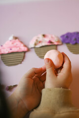 A child sculpts from plasticine, an idea for an activity