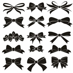A vibrant display of whimsical bows adorned with delicate butterfly accents, evoking a sense of playfulness and elegance - obrazy, fototapety, plakaty