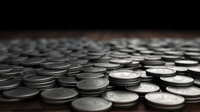 Background with coins is Gray color.