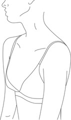 Slim girl in a bra