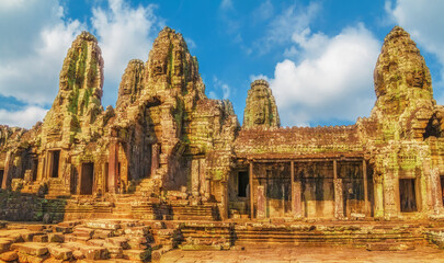 The ancient Bayon ruins near Angkor Wat, Cambodia
