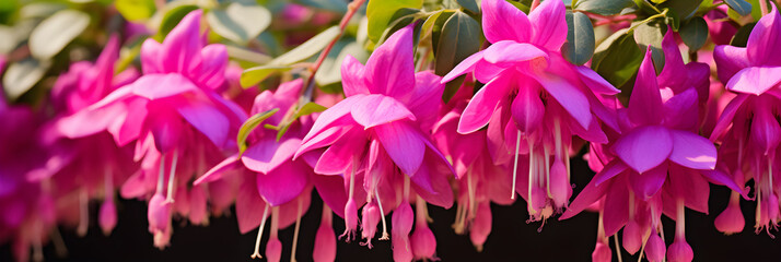 Vibrant Fuchsia Blossoms: A Close-up Shot of Nature's Exquisite Artistry in Floral Domain
