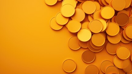 Background with coins is Saffron color