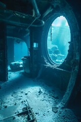 an underwater room with a hole in the floor