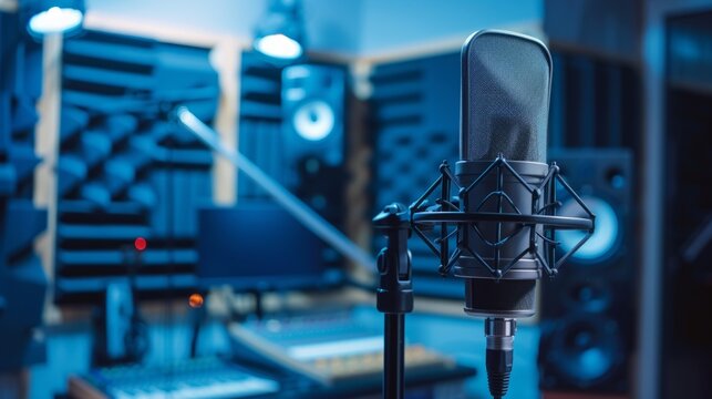 microphone in a recording studio generative ai