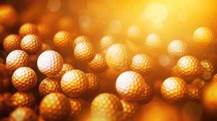 Background with golf balls in Amber color