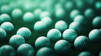 Background with golf balls in Emerald color.